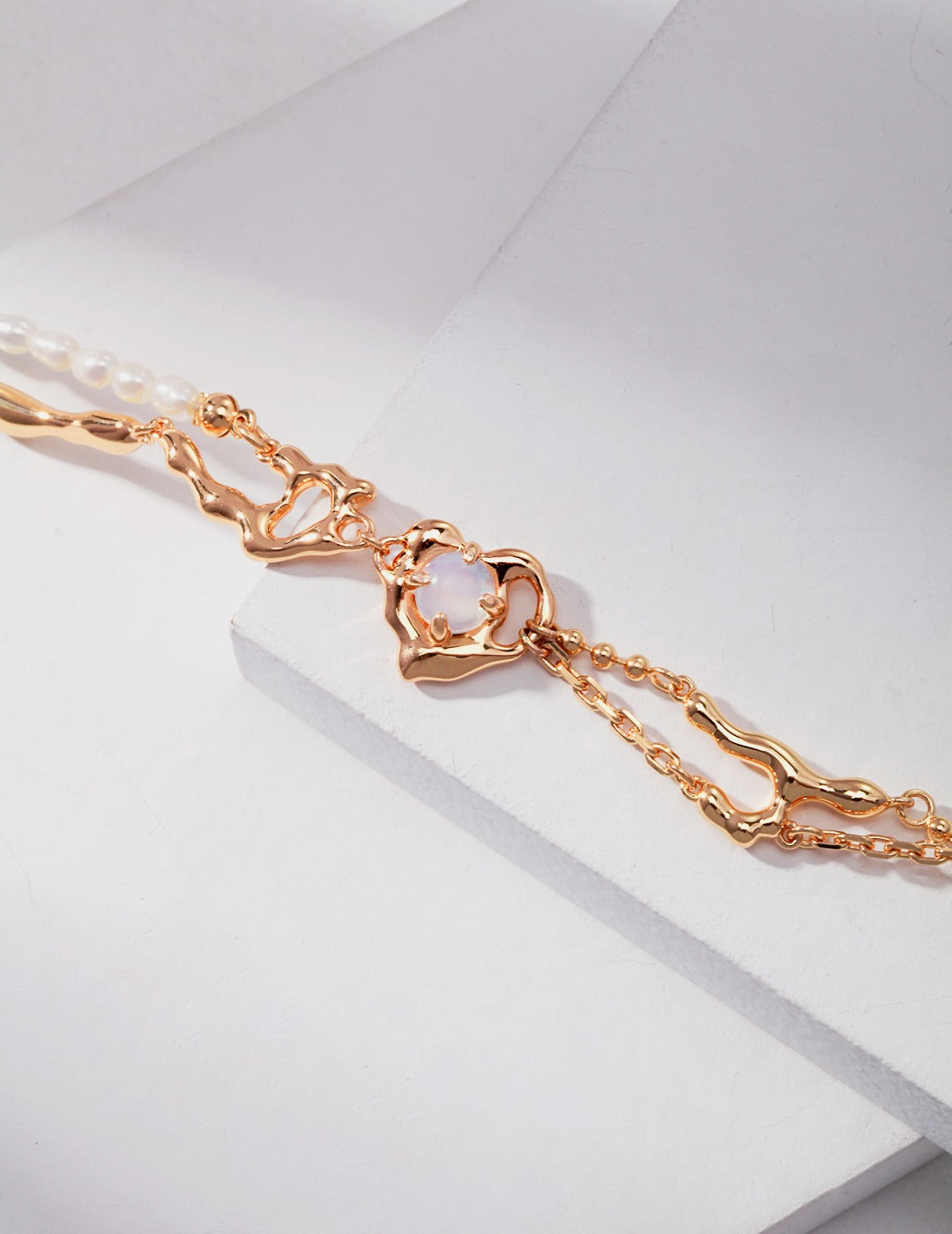 Sterling silver opal pearl bracelet